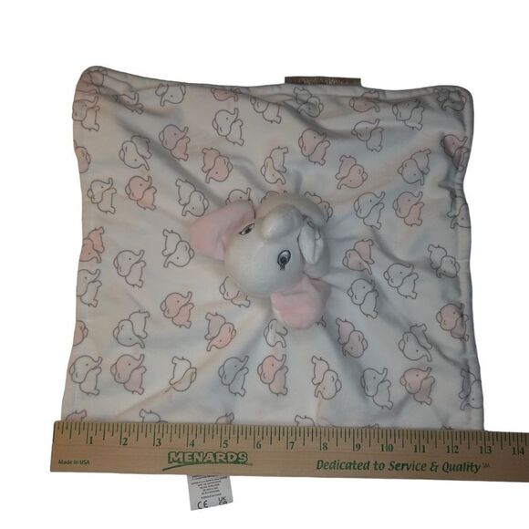 Blankets and Behond Elephant Lovey Blanket Pink White toy plush stuffed - Picture 5 of 11